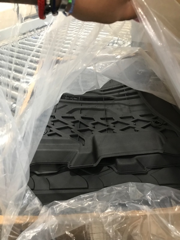 Photo 2 of SUPER LINER Rubber Floor Mats for 2019-2023 Dodge Ram 1500 New Body Crew Cab (NOT Classic Models) with Rear Under-Seat Factory Storage Bucket Seat All Weather Car Floor Mats Accessories