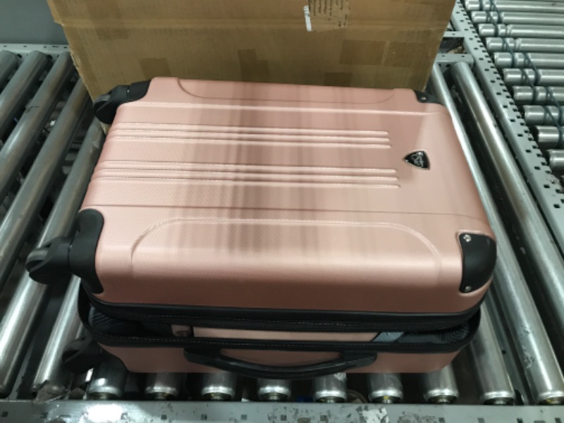 Photo 3 of **** minor damage to handle doesn't pull up ****
Travelers Club Chicago Hardside Expandable Spinner Luggage, Rose Gold, 3 Piece Set
