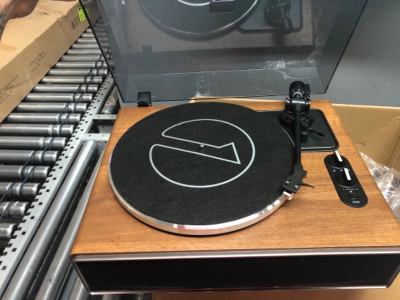 Photo 4 of 1 by ONE High Fidelity Belt Drive Turntable with Built-in Speakers, Vinyl Record Player with Magnetic Cartridge, Bluetooth Playback and Aux-in Functionality, Auto Off
****DAMAGED NON FUNCTIONAL*****