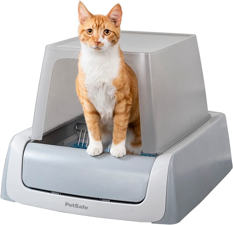 Photo 1 of PetSafe ScoopFree Complete Smart Self-Cleaning Cat Litter Box with Front-Entry Hood - WiFi & App Enabled - Hands-Free with Included Disposable Crystal Tray - Less Tracking, Superior Odor Control
