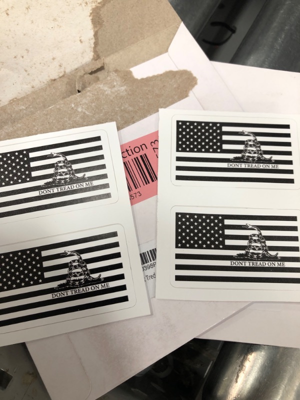 Photo 2 of American Flag Dont Tred On Me Sticker Gadsden Flag Stickers (4 Pack) - Laptop Stickers - 2.5 Inches Vinyl Decal - Laptop, Phone, Tablet Vinyl Decal Sticker S215066-P-4 (4 Pack) 2.5 Inches