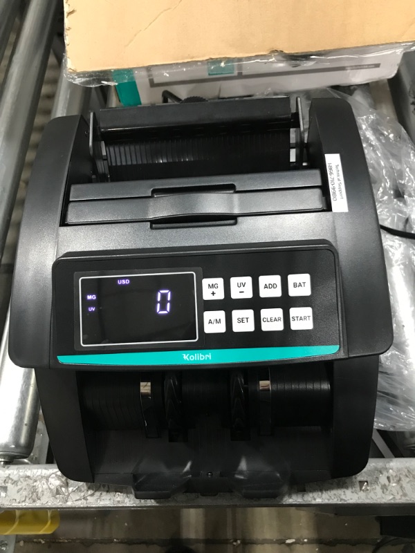 Photo 2 of Kolibri Money Counter Machine with UV/MG/IR/DBL/HLF/CHN Counterfeit Detection - US-Based Support, Large LED Display, 1,500 Bills/Min,
