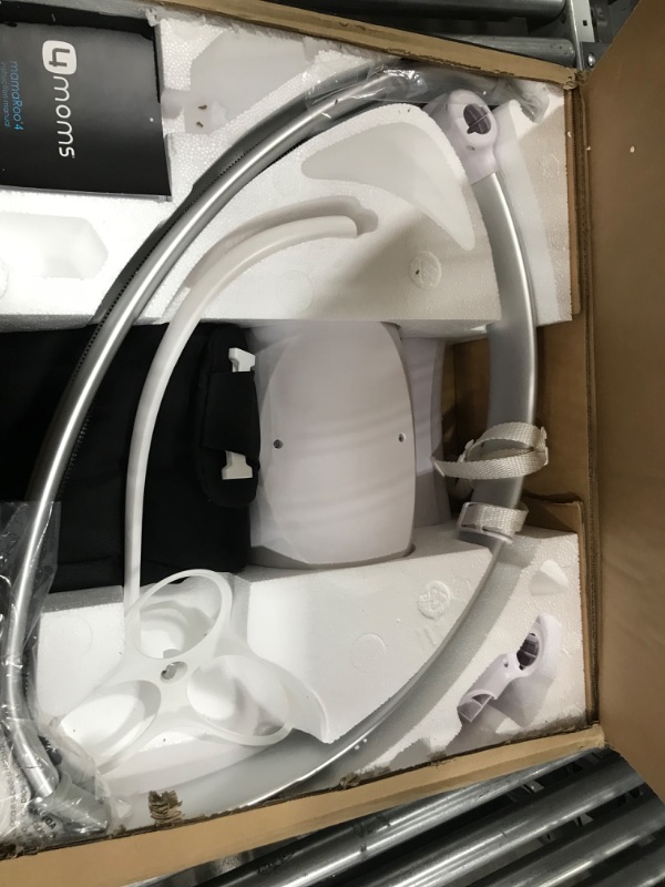Photo 1 of 4moms mamaRoo 4 Multi-Motion Baby Swing + Safety Strap Fastener, Bluetooth Baby Swing with 5 Unique Motions, Nylon Fabric, Black