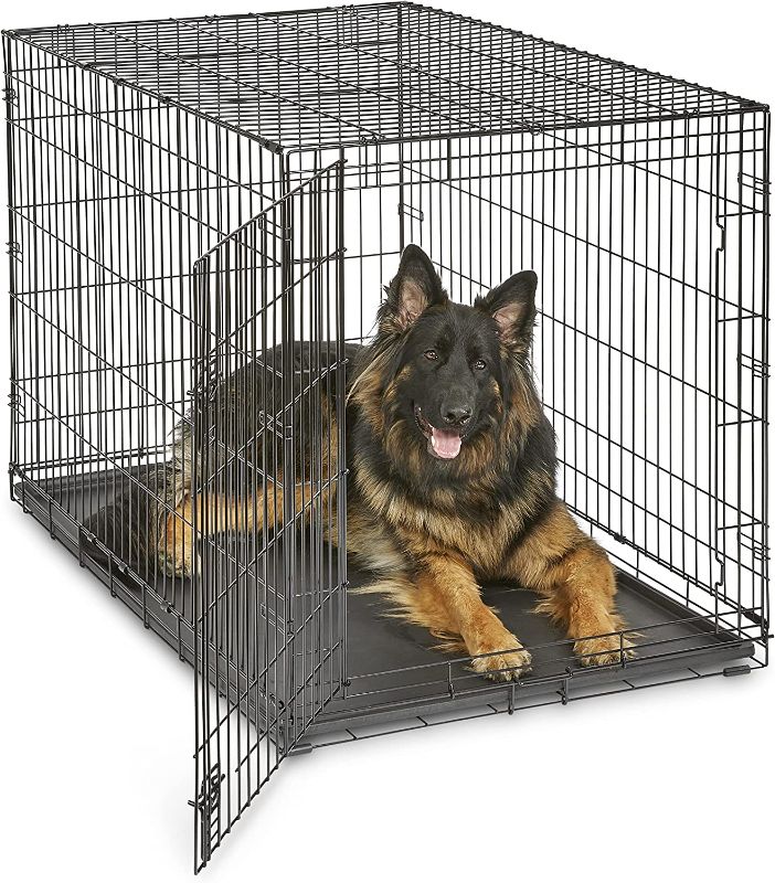 Photo 1 of **PAN IS CRACKED**
MidWest Homes for Pets Newly Enhanced Single & Double Door New World Dog Crate, Includes Leak-Proof Pan