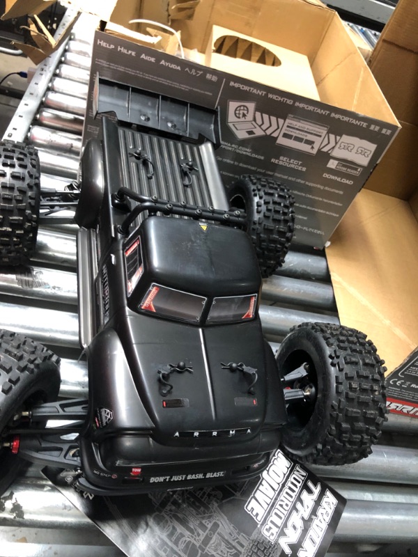 Photo 10 of ARRMA 1/8 Notorious 6S V5 4WD BLX Stunt RC Truck with Spektrum Firma RTR (Transmitter and Receiver Included, Batteries and Charger Required), Black, ARA8611V5T1
