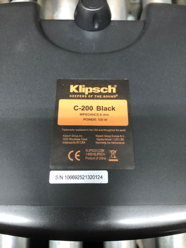 Photo 4 of Klipsch Synergy Black Label C-200 Center Channel Speaker for Crystal-Clear Dialogue and Vocals with Proprietary Horn Technology, Dual 5.25” High-Output Woofers, and Dynamic 1” Tweeter in Black