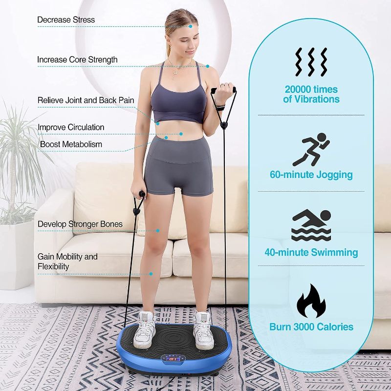 Photo 2 of AXV Vibration Plate Exercise Machine Whole Body Workout Vibrate Fitness Platform Lymphatic Drainage Machine for Weight Loss Shaping Toning Wellness Home Gyms Workout