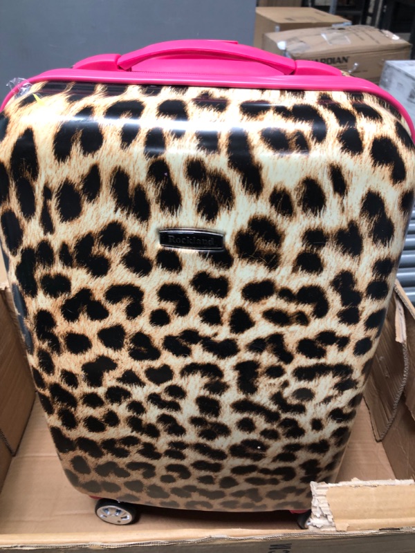 Photo 3 of Rockland Safari Hardside Spinner Wheel Luggage, Pink Leopard, Carry-On 20-Inch Carry-On 20-Inch Pink Leopard