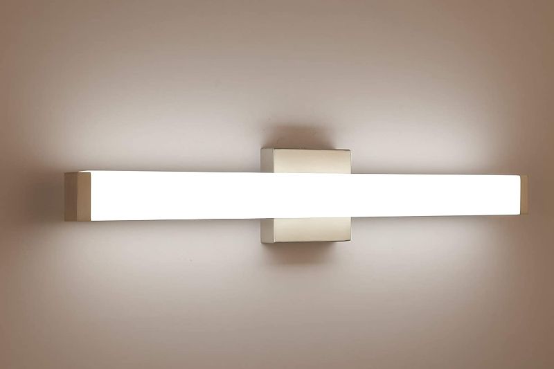 Photo 1 of  Bathroom Vanity Light Brushed Nickel Square LED 24 inch 14W 4000K Natural White Light Wall Bar Lighting Fixtures Over Mirror
