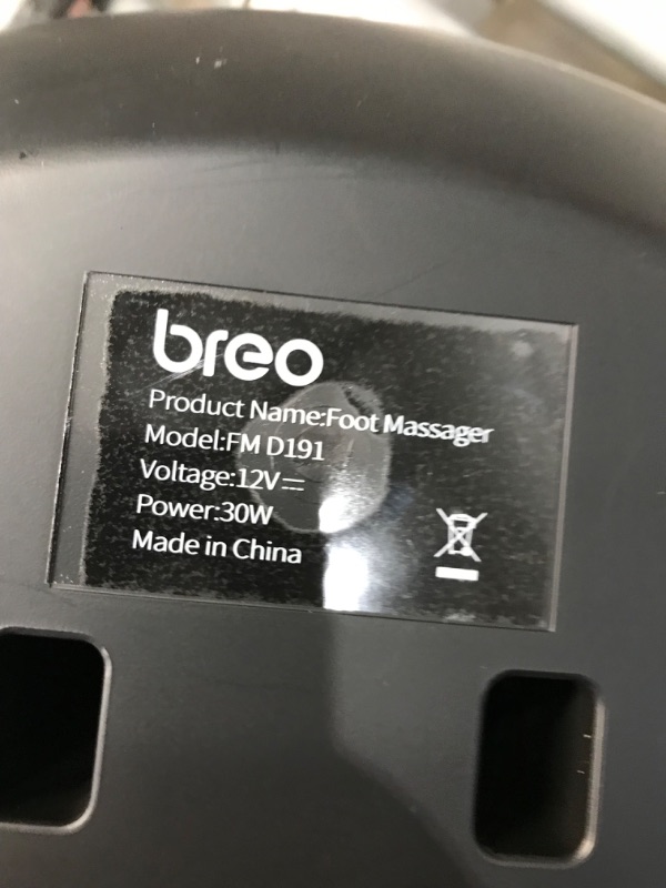 Photo 5 of MISSING POWER CORD PARTS ONLY 
Breo Foot Massager Machine with Heat, Shiatsu Deep Tissue Kneading, Rolling Massage for Relax, Fits Feet Up to Men Size 12
