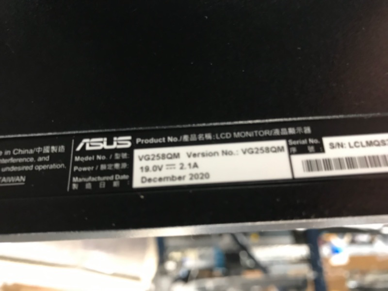 Photo 7 of ASUS TUF Gaming VG259QM 24.5” Monitor, 1080P Full HD (1920 x 1080), Fast IPS, 280Hz, G-SYNC Compatible, Extreme Low Motion Blur Sync,1ms, DisplayHDR 400, Eye Care, DisplayPort HDMI BLACK
