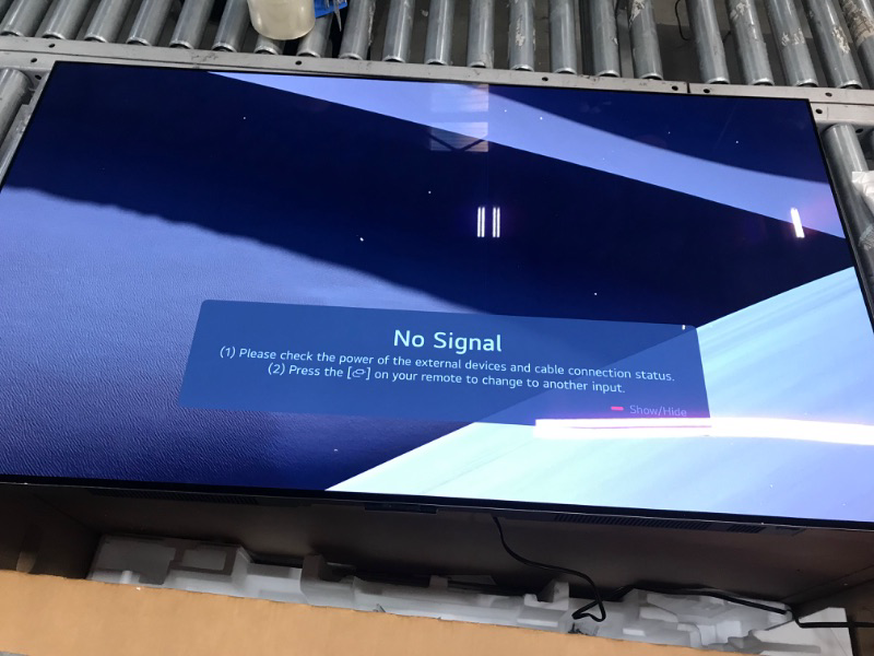 Photo 1 of DAMAGED SCREEN SCREEN HAS SMALL LINE DOWN IT 
LG C2 Series 55-Inch Class OLED evo Gallery Edition Smart TV OLED55C2PUA, 2022 - AI-Powered 4K TV, Alexa Built-in 55 inch TV Only