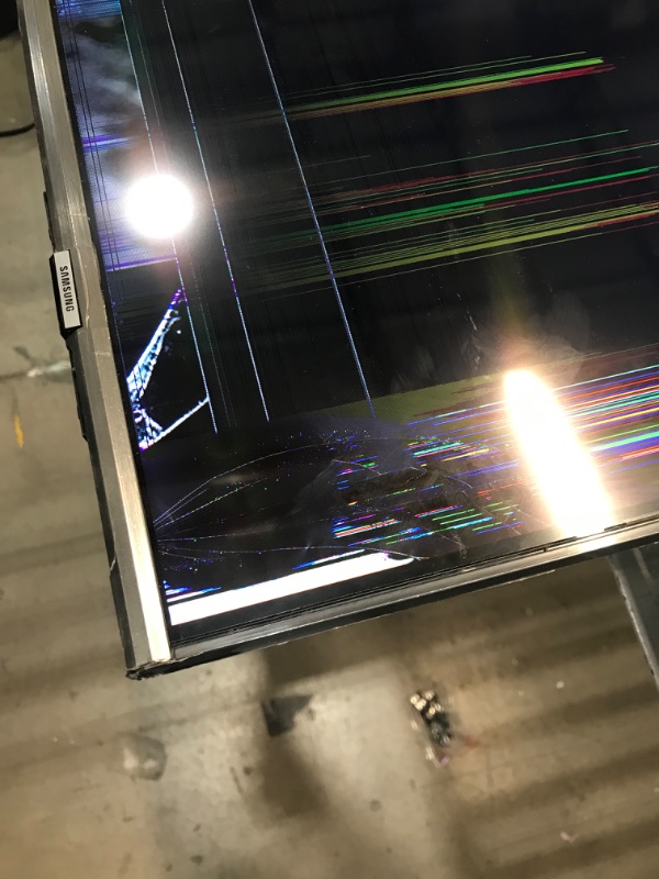 Photo 1 of DAMAGED SCREEN
SAMSUNG 60-Inch Class QLED Q60A Series - 4K UHD Dual LED Quantum HDR Smart TV with Alexa Built-in (QN60Q60AAFXZA, 2021 Model)
