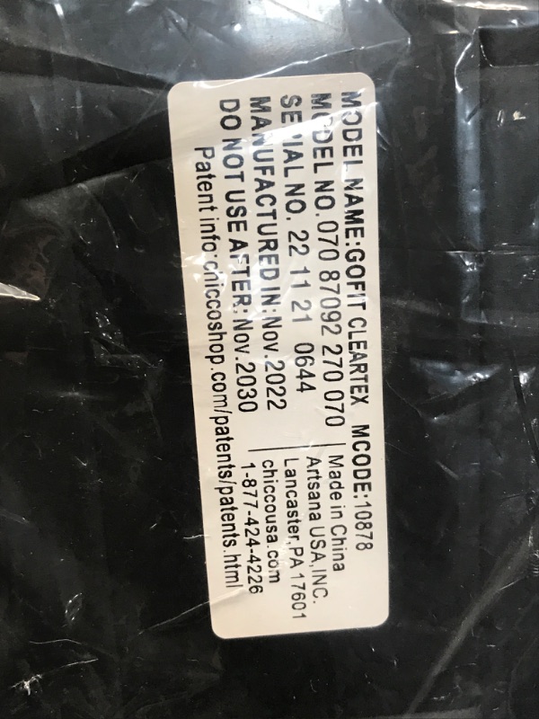 Photo 1 of Chicco GoFit ClearTex Backless Booster Car Seat - Shadow | Black Shadow GoFit with ClearTex No Chemicals