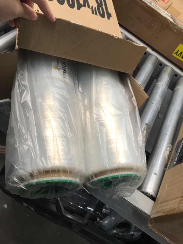 Photo 2 of Akudy Stretch Film 18"X1000 Feet, 80 Gauge,Clear Stretch Wrap for Moving/Pallet Stretch Film with Tension Control Handle(2 Pack)