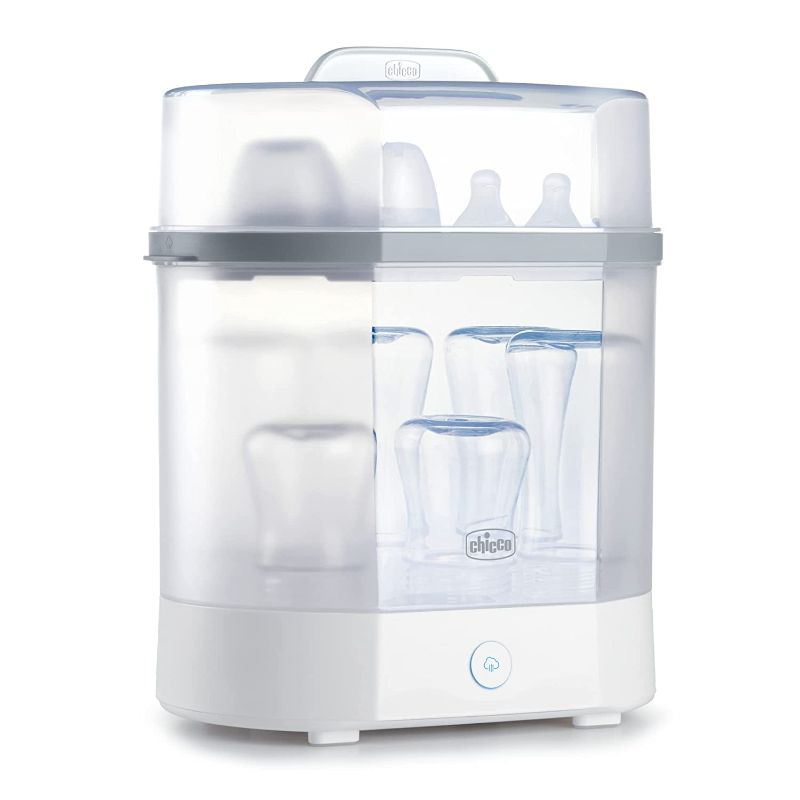 Photo 1 of Baby Bottle Steam Sterilizer 3 in 1 Modular System - eliminates 99.9% of Harmful Bacteria in Baby Bottles, Quickly and Naturally with The Power of steam, White/Grey
