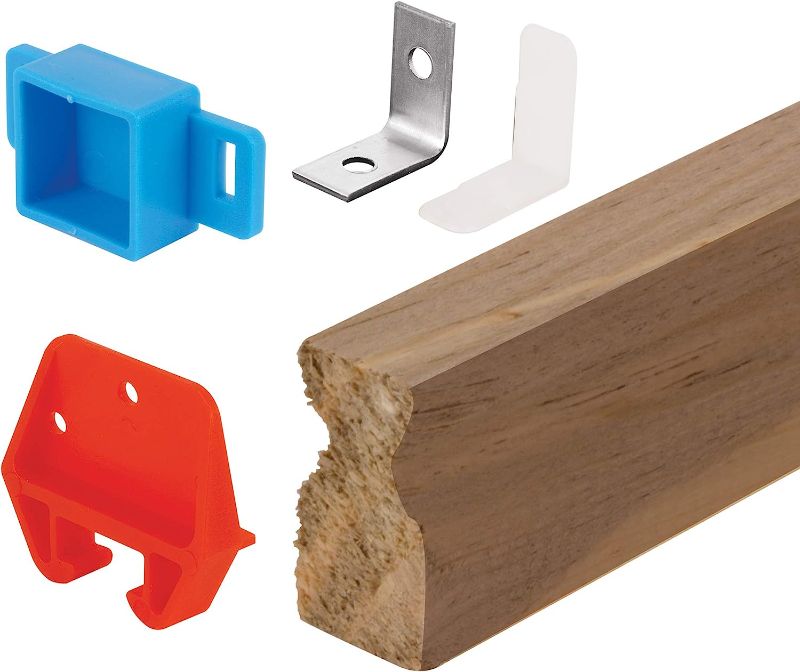 Photo 1 of Prime-Line Wood Drawer Track GuideRepair Kit, 24 in., Wood/Plastic/Steel Components (1-set)