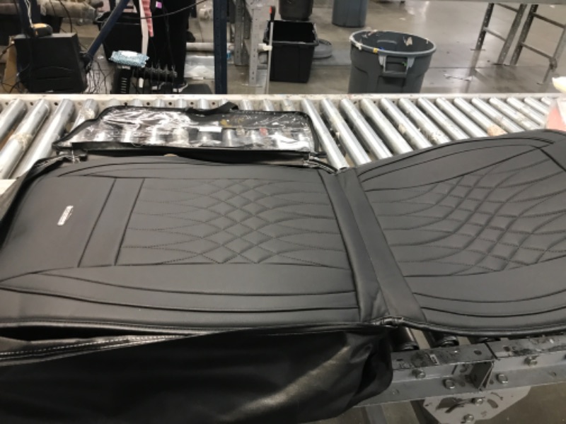 Photo 1 of Coverado Car Seat Covers Full Set, Waterproof Nappa Leather Auto Seat Protectors, Universal Fit for Most Sedans SUV Pick-up Truck, Black Black FullSet