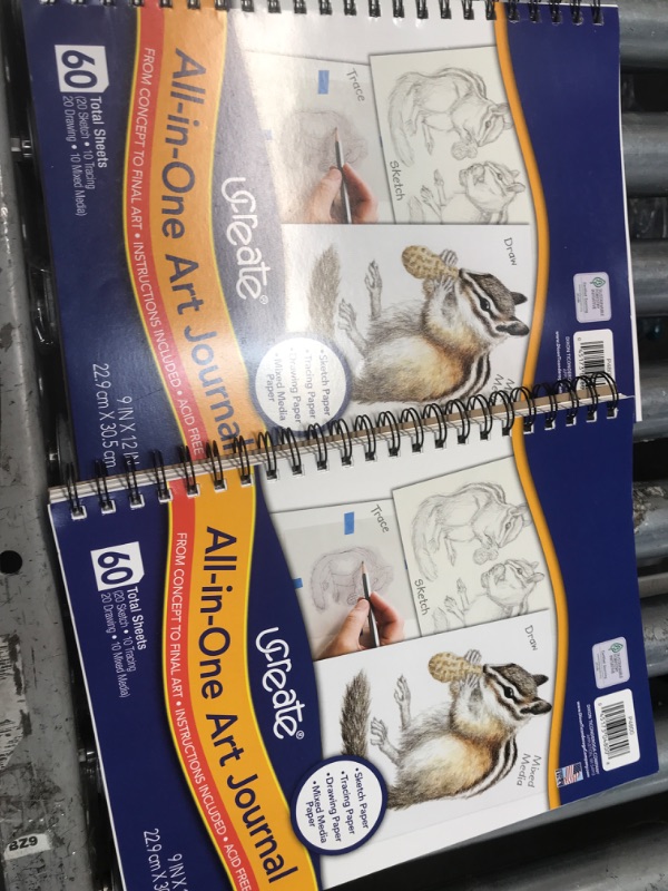 Photo 1 of 2 pack  -- Ucreate All-in-One Art Journal, 9 x 12 Inches, White, 60 Sheets