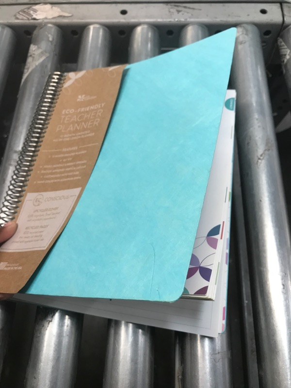 Photo 2 of Undated 12 Month Teacher Lesson Planner Eco-Friendly Coiled 8.5"x11" Turquoise - Erin Condren
