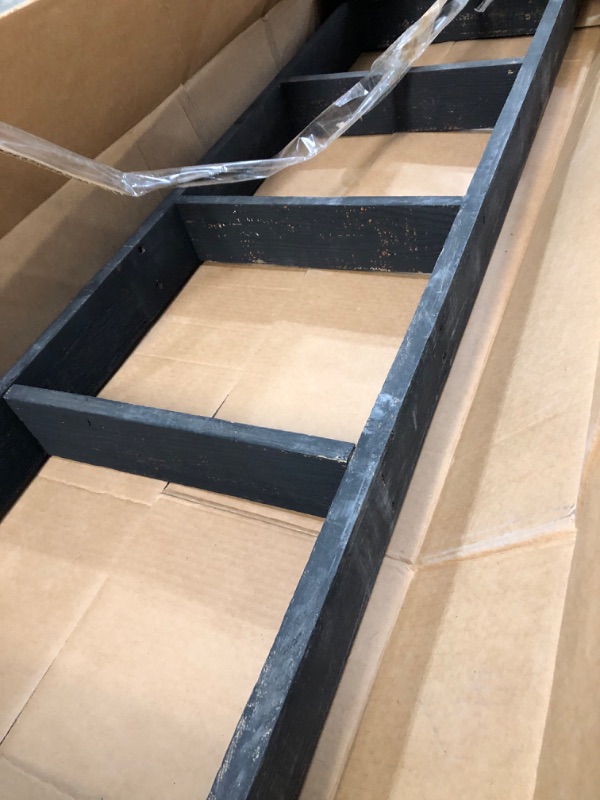Photo 1 of BarnwoodUSA Rustic Farmhouse Blanket Ladder - Our 5 ft Ladder can be Mounted Horizontally or Vertically and is Crafted from 100 Recycled and Reclaimed Wood No Assembly Required Black
