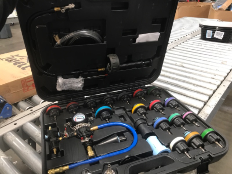 Photo 1 of **USED** Mishimoto MMTL-CPT-28 28-Piece Cooling System Pressure Tester and Vacuum Refill Kit , Black
