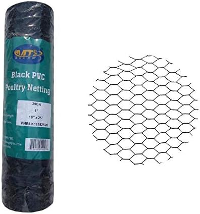 Photo 1 of 18"  x 25 ft. 20-Gauge Black PVC Coated Poultry Netting with 1 in. Mesh