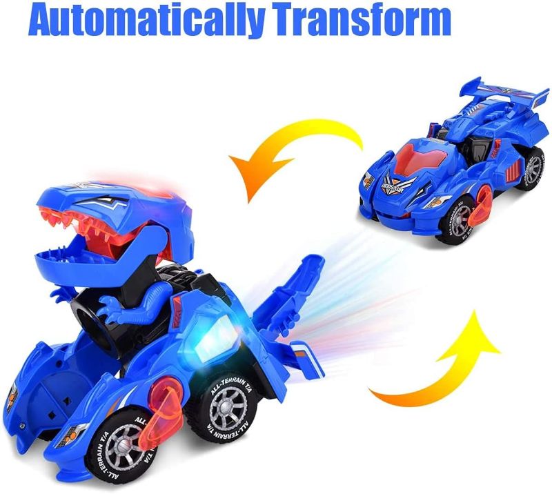 Photo 1 of 
INLAIER Transforming Dinosaur Toys, Transforming Dinosaur Car with LED Light and Music Automatic Transform Dino Car for 2 and Up 