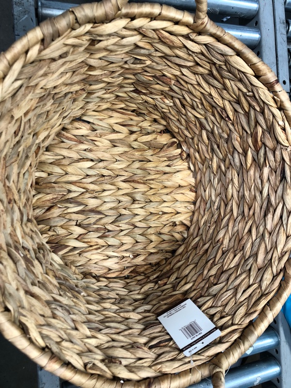 Photo 3 of **MISSING LINER**Household Essentials Natural ML-6667N Round Wicker Laundry Basket Hamper with Liner