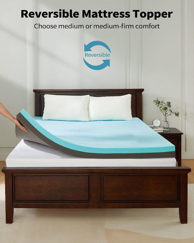 Photo 1 of  4 Inch Memory Foam Mattress Topper Full, Medium Firm Mattress Topper 