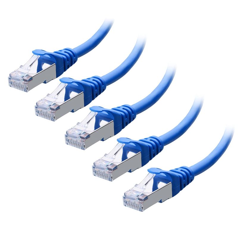 Photo 1 of 5 Pack of Cat6a 550MHz Snagless Shielded (SSTP/SFTP) Gigabit Ethernet Patch Cable- Black, 14FT