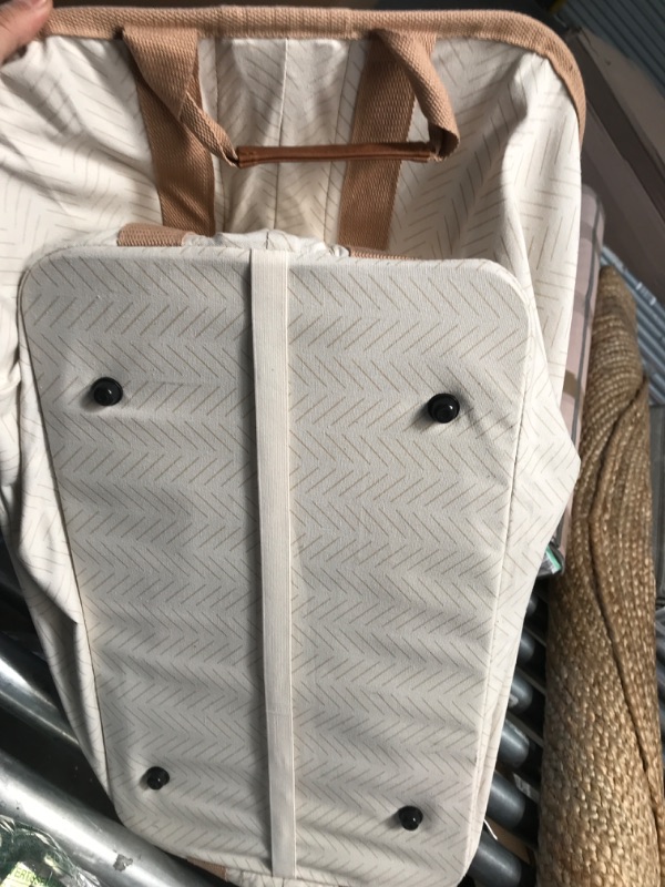 Photo 1 of CleverMade Collapsible Fabric Laundry Basket - Premium Foldable Pop Up Storage Bin - Space Saving Hamper with Side Handles Large, Cream Herringbone, 2 Pack