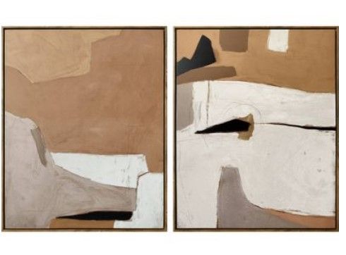 Photo 1 of (Set of 2) 24" x 30" Earth Abstract Framed Canvases Brown - Threshold™

