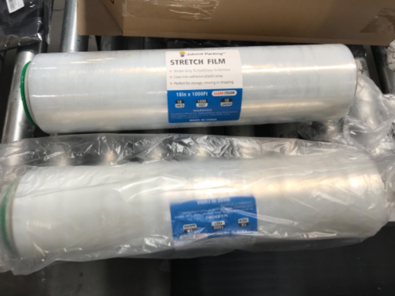 Photo 2 of Akudy Stretch Film 18"X1000 Feet, 80 Gauge,Clear Stretch Wrap for Moving/Pallet Stretch Film with Tension Control Handle(2 Pack)