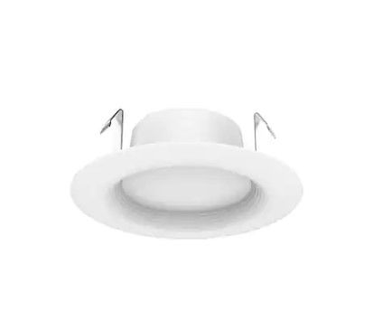 Photo 1 of 4 in. 3000K Color Temperature Integrated LED Recessed Trim White Baffle T20 (4-Pack)
