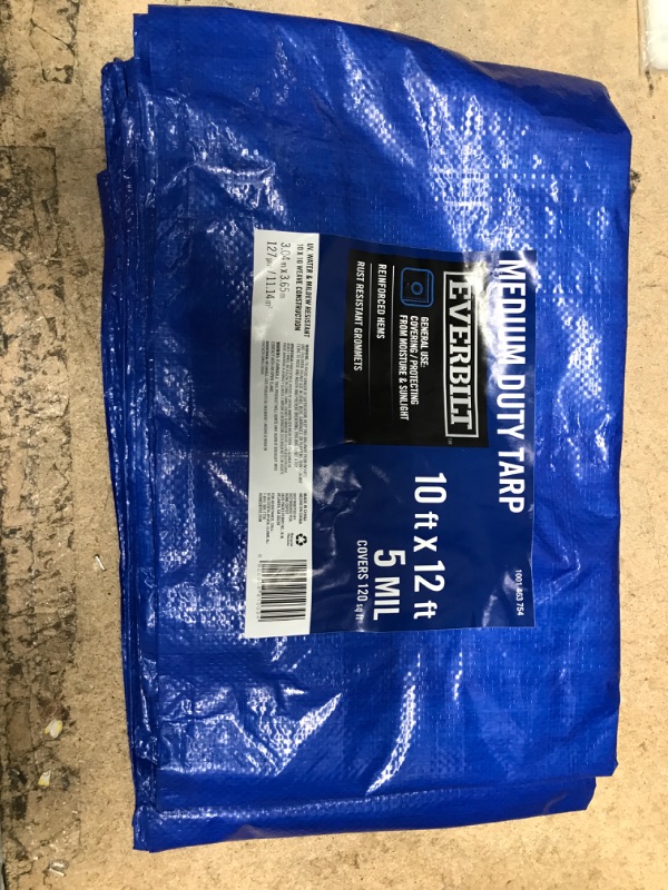 Photo 2 of 12 ft. W x 10 ft. L Blue Medium Duty Tarp
