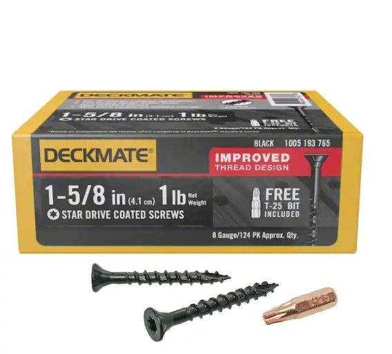 Photo 1 of (2 PACK) #8 x 1-5/8 in. Black Star Flat-Head Wood Deck Screw (1 lb.-Pack)
