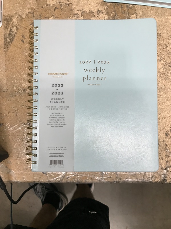 Photo 2 of 2022-23 Academic Planner 8.75&#34;x11&#34; Weekly Spiral Vegan Leather Dew - russell+hazel