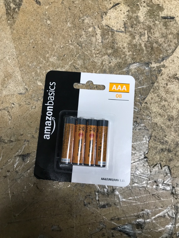 Photo 1 of Amazon Basics 8 Pack AAA High-Performance Alkaline Batteries, 10-Year Shelf Life, Easy to Open Value Pack,8 Count (Pack of 1)