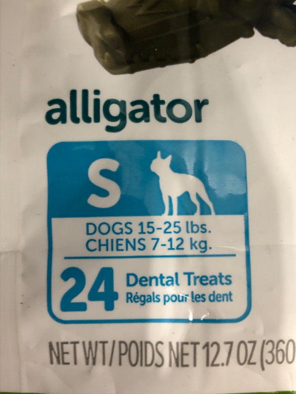 Photo 2 of (BEST BY 09/06/2025) WHIMZEES by Wellness Alligator Natural Grain Free Dental Chews for Dogs, Small Breed, 24 count
