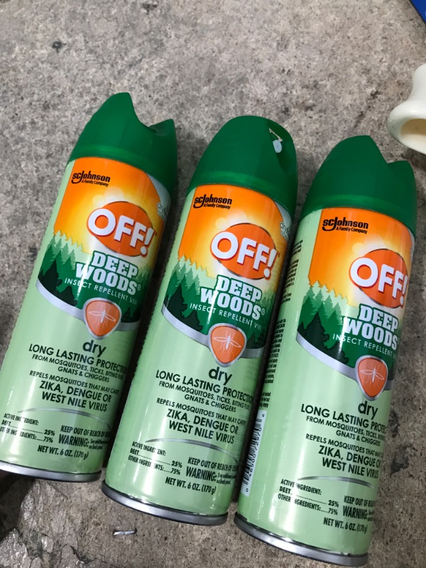 Photo 2 of (3 pack) OFF! Deep Woods Dry Aerosol Bug Spray - 6oz