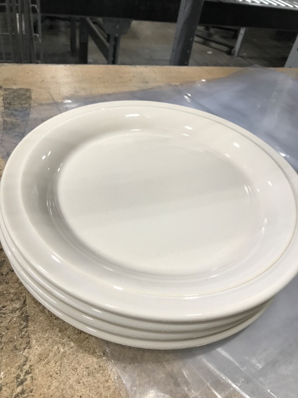 Photo 2 of 10" Porcelain Woodbridge Dinner Plate White - Threshold™
