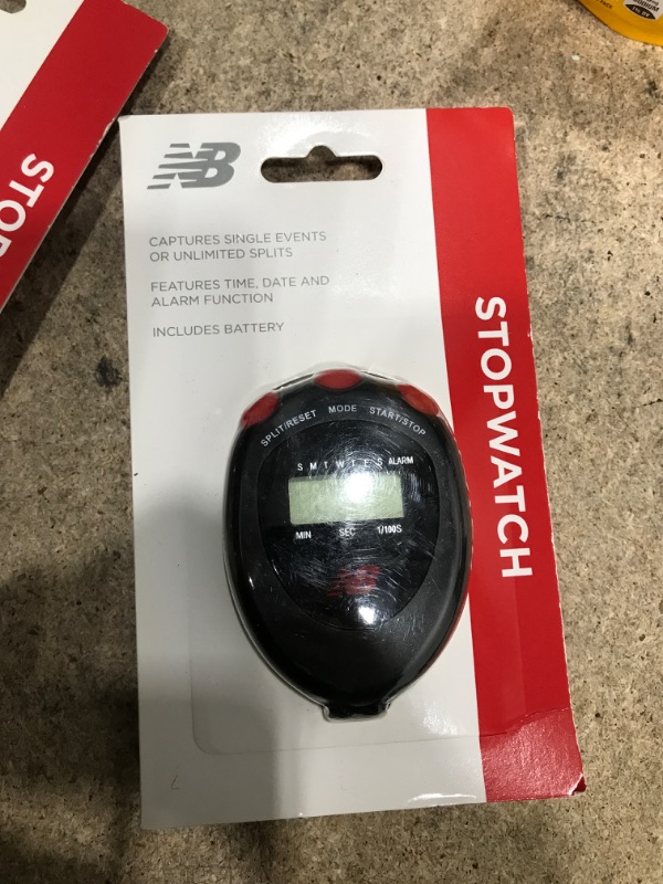 Photo 2 of (pack of 2) New Balance Stop Watch - Digital Stopwatch Interval Timer Exercise Handheld Display for Sports & Athletic Workout Training (Soccer, Boxing, Swim, Referee, Coaching, Kids), Black/Red