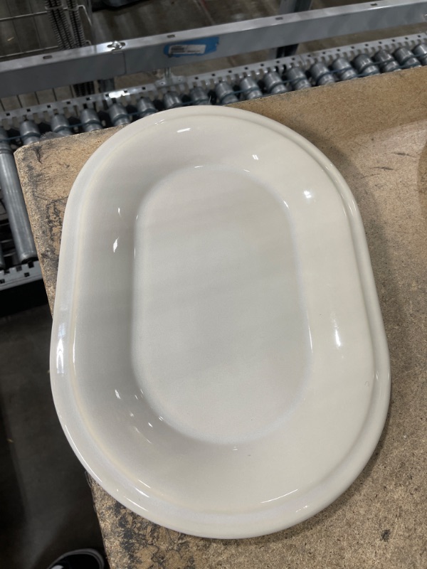 Photo 2 of 14" X 11" Porcelain Woodbridge Serving Platter White - Threshold™
