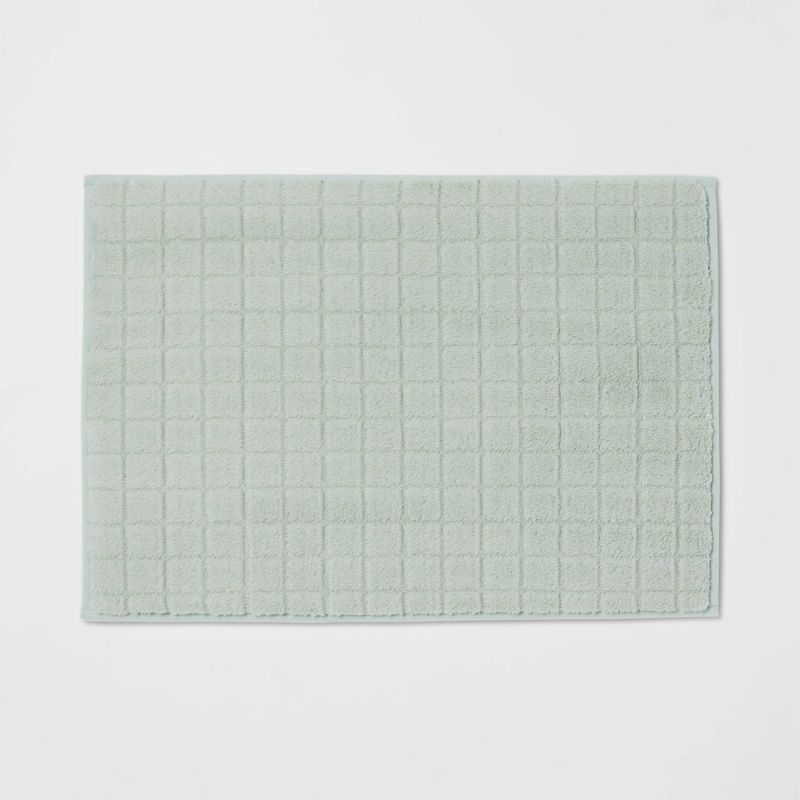 Photo 1 of 17"x24" Velveteen Grid Memory Foam Bath Rug - Room Essentials™
