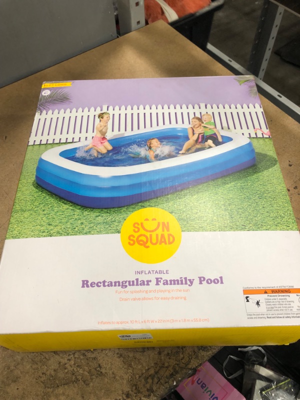 Photo 2 of 10 X 22 Deluxe Rectangular Family Inflatable Above Ground Pool - Sun Squad