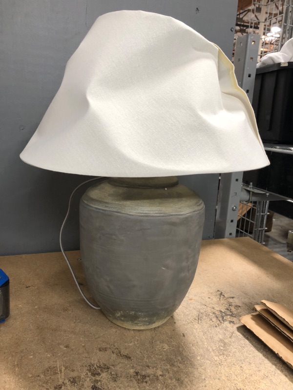 Photo 2 of  Gray Pot Lamp and Lampshade