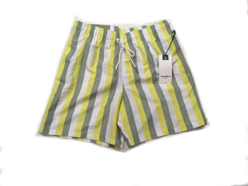 Photo 1 of GOODFELLOW & Co Swim Trunks Men’s Size M Yellow Stripe Pockets Liner
