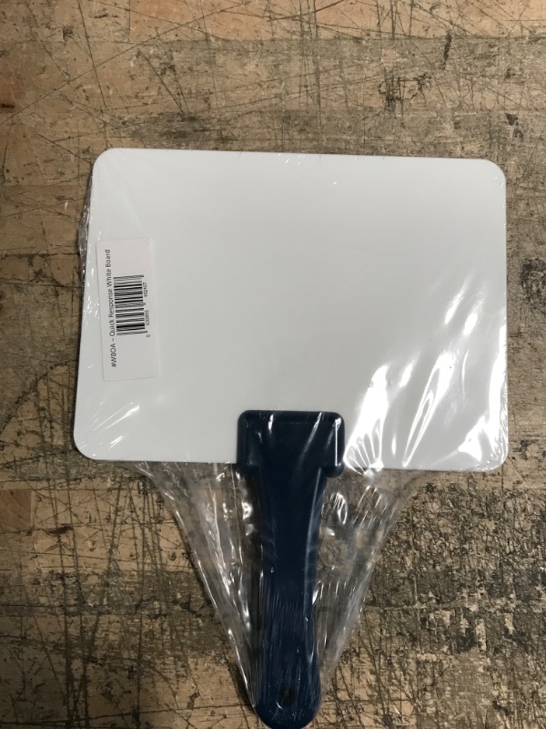 Photo 2 of Quick Response White board, Blue Handle | Handheld White Board with Handle - Teaching Props - Super-Sturdy Dry-Erase, TWO-Sided Whiteboards