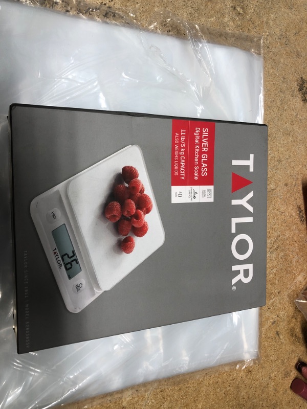 Photo 2 of Taylor Digital 11lb Glass Top Food Scale - Silver